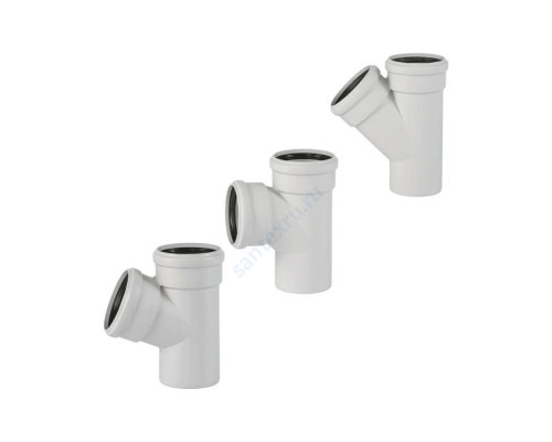 Тройник (PP-MD) бесшумный светло-серый Skolan dB SKEA Дн 160х160х45гр (DN150х150) б/нап в/к Ostendorf 337200