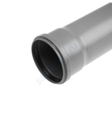 Труба PP-H с раструбом серая Дн 50х1,8 б/нап L=0,15м в/к САЗ