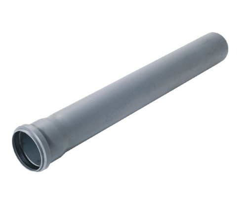 Труба PP-H с раструбом серая Стандарт Дн 110х2,7 б/нап L=2,0м в/к Политэк 111200