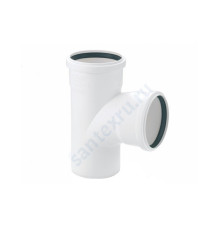 Тройник PP-H бесшумный белый RAUPIANO PLUS Дн 50х50х45гр б/нап в/к Rehau 11212341001