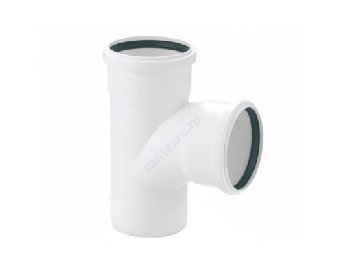 Тройник PP-H бесшумный белый RAUPIANO PLUS Дн 50х50х45гр б/нап в/к Rehau 11212341001