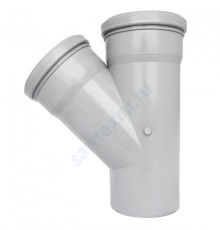 Тройник PP-H серый Дн 40х40х45гр б/нап в/к VALFEX 22040040