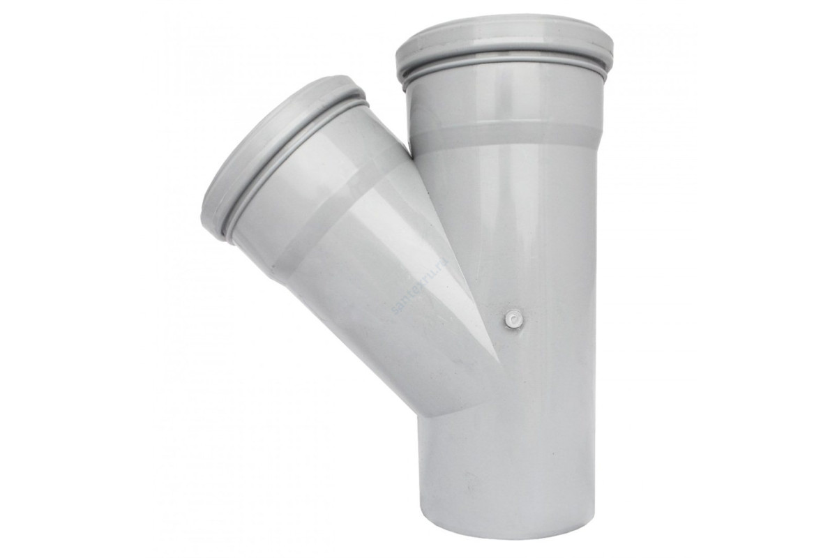 Тройник PP-H серый Дн 50х50х45гр б/нап в/к VALFEX 22050050