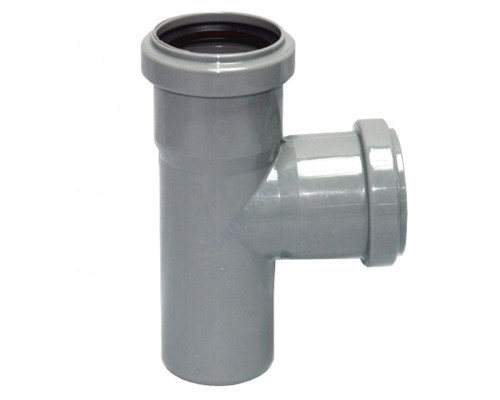 Тройник PP-H переходной серый Дн 50х40х87гр б/нап в/к VALFEX 24050040