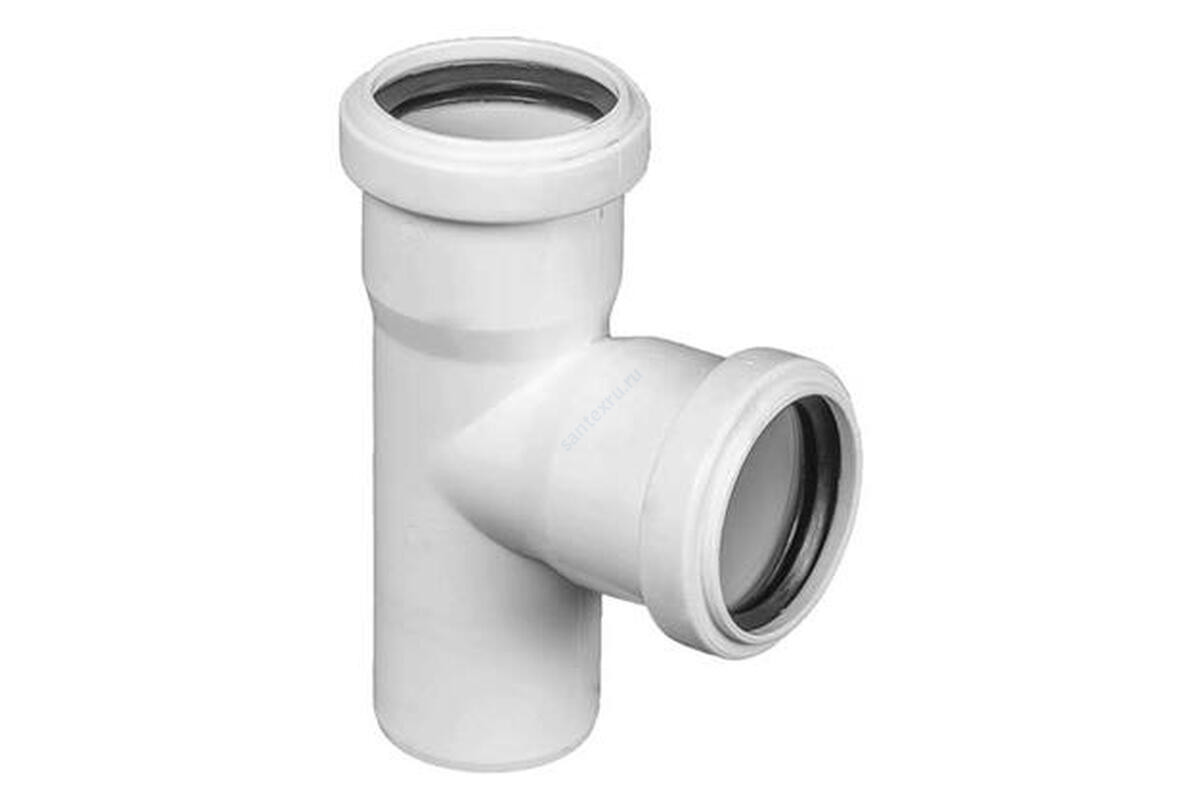 Тройник PP-H бесшумный белый Дн 50х50х45гр б/нап в/к RTP (РосТурПласт) 24555