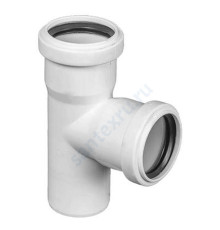 Тройник PP-H бесшумный белый Дн 50х50х45гр б/нап в/к RTP (РосТурПласт) 24555