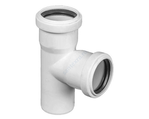 Тройник PP-H бесшумный белый Дн 50х50х45гр б/нап в/к RTP (РосТурПласт) 24555