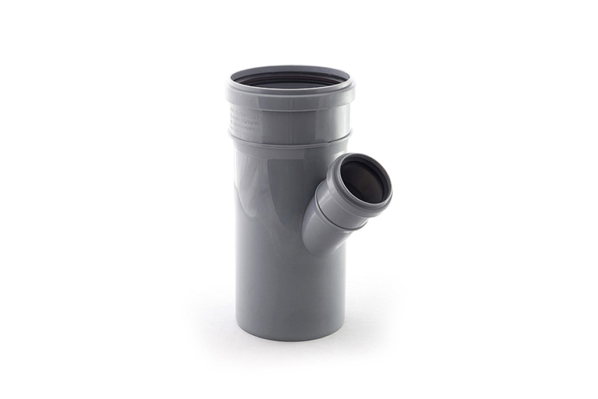 Тройник PP-H переходной серый Дн 110х50х45гр б/нап в/к RTP (РосТурПласт) 11433