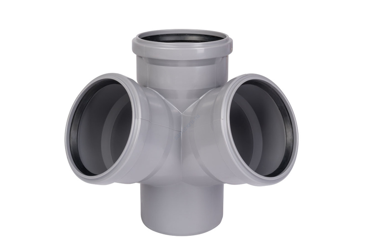 Крестовина PP-H 2-плоскостная серая HT HTED Дн 110х110х110х87гр б/нап в/к