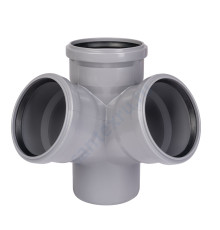 Крестовина PP-H 2-плоскостная серая HT HTED Дн 110х110х110х87гр б/нап в/к