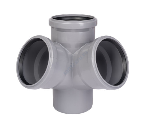 Крестовина PP-H 2-плоскостная серая HT HTED Дн 110х110х110х87гр б/нап в/к