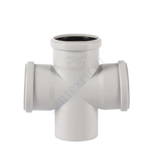 Крестовина (PP-MD) 1-плоскостная бесшумная светло-серая Skolan dB SKDA Дн 110х110х110х87гр (DN100) б/нап в/к