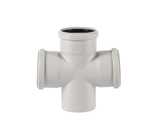 Крестовина (PP-MD) 1-плоскостная бесшумная светло-серая Skolan dB SKDA Дн 78х78х78х87гр (DN70) б/нап в/к