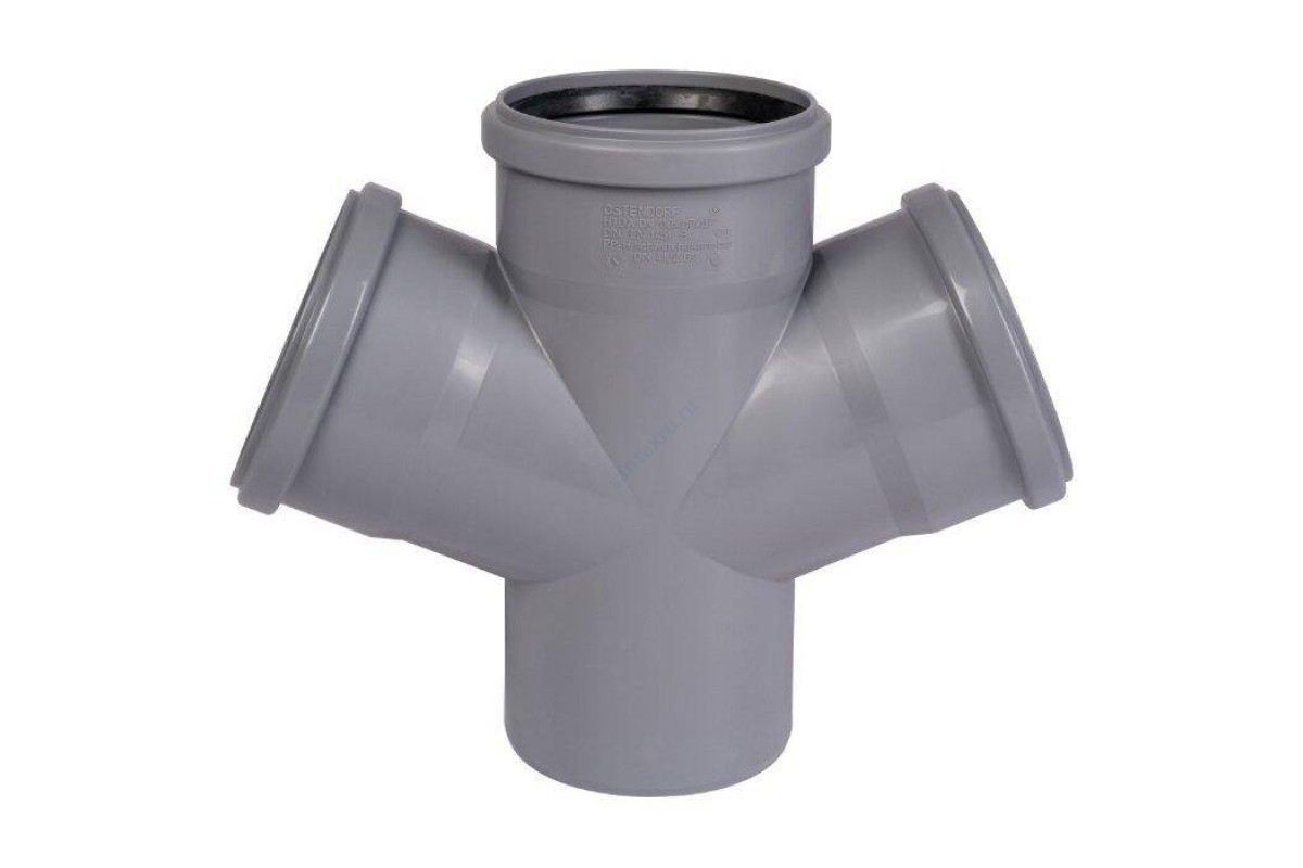 Крестовина PP-H 1-плоскостная серая HT HTDA Дн 50х50х50х87гр б/нап в/к Ostendorf 115480