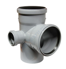 Крестовина PP-H 2-плоскостная левая серая HT HTEDL Дн 110х110х50х87гр б/нап в/к Ostendorf 115950