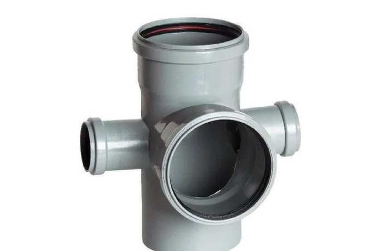 Крестовина PP-H 2-плоскостная левая и правая серая HT HTEDLR Дн 110х50х50х87гр б/нап в/к