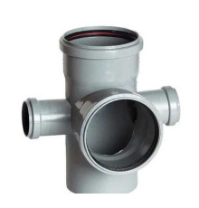 Крестовина PP-H 2-плоскостная левая и правая серая HT HTEDLR Дн 110х50х50х87гр б/нап в/к