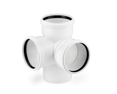 Крестовина PP-H 2-плоскостная бесшумная белая RAUPIANO PLUS Дн 110х110х110х87гр б/нап в/к Rehau