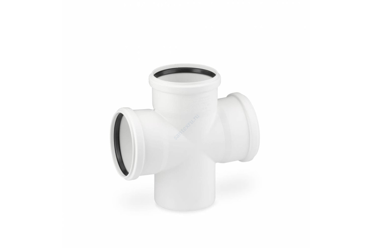 Крестовина PP-H 1-плоскостная бесшумная белая RAUPIANO PLUS Дн 110х110х110х87гр б/нап в/к Rehau