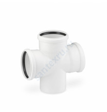 Крестовина PP-H 1-плоскостная бесшумная белая RAUPIANO PLUS Дн 110х110х110х45гр б/нап в/к Rehau