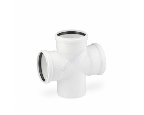 Крестовина PP-H 1-плоскостная бесшумная белая RAUPIANO PLUS Дн 125х110х110х45гр б/нап в/к Rehau