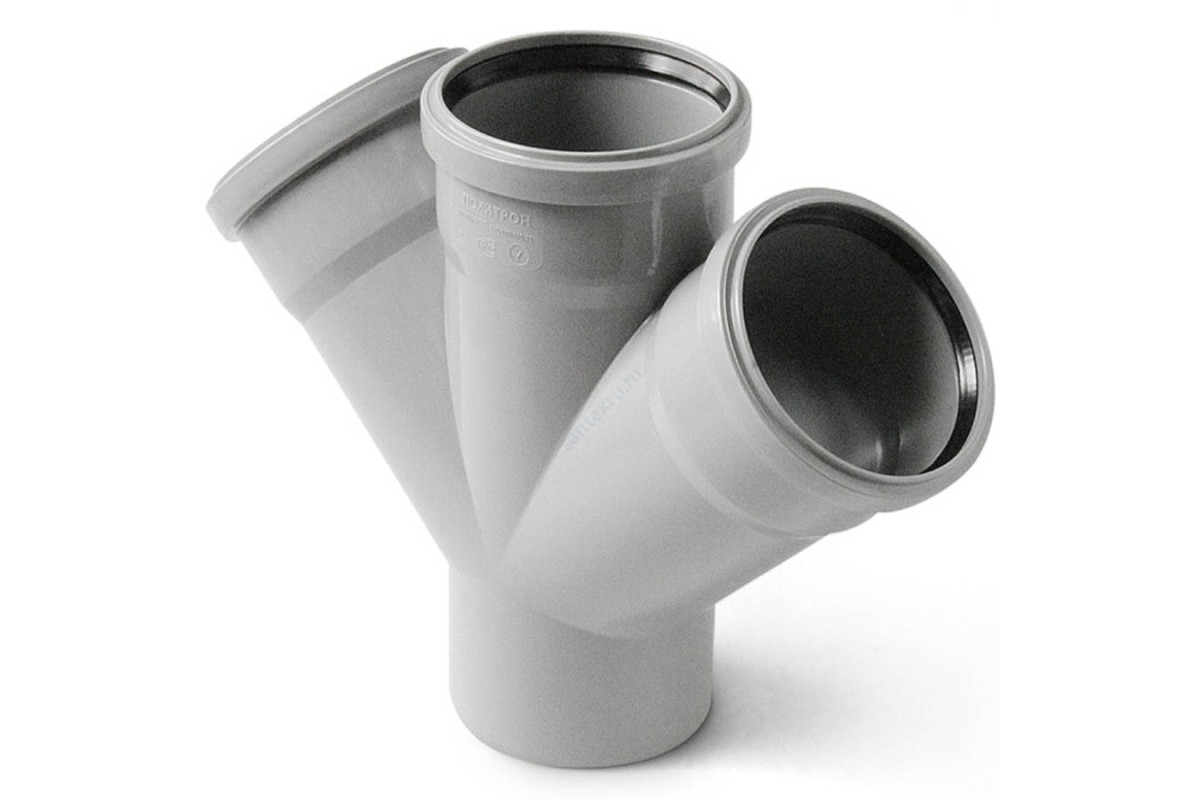 Крестовина PP-H 1-плоскостная серый Дн 50х50х50х45гр б/нап в/к VALFEX 27105050