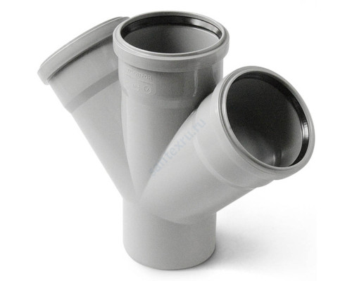 Крестовина PP-H 1-плоскостная серый Дн 50х50х50х45гр б/нап в/к VALFEX 27105050