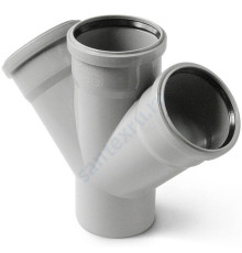 Крестовина PP-H 1-плоскостная серый Дн 110х50х50х45гр б/нап в/к VALFEX 27111550