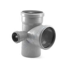 Крестовина PP-H 2-плоскостная левая серая Дн 110х110х50х87гр б/нап в/к Политэк 1201103