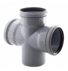 Крестовина PP-H 1-плоскостная серая Дн 50х50х50х87гр б/нап в/к Политэк 135590