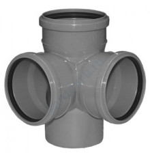 Крестовина PP-H 2-плоскостная серая Дн 110х110х110х87гр б/нап в/к RTP (РосТурПласт) 18299