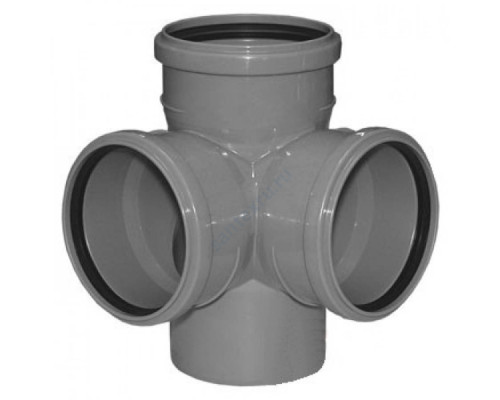 Крестовина PP-H 2-плоскостная серая Дн 110х110х110х87гр б/нап в/к RTP (РосТурПласт) 18299