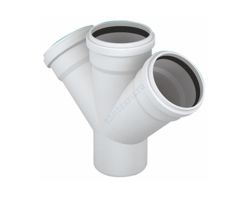 Крестовина PP-H 1-плоскостная бесшумная белая Дн 110х50х50х87гр б/нап в/к RTP (РосТурПласт) 24564