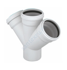 Крестовина PP-H 1-плоскостная бесшумная белая Дн 110х110х50х87гр б/нап в/к RTP (РосТурПласт) 24565