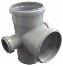 Крестовина PP-H 2-плоскостная левая и правая серая Дн 110х110х50х87гр б/нап RTP (РосТурПласт) 19027