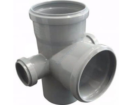 Крестовина PP-H 2-плоскостная левая и правая серая Дн 110х110х50х87гр б/нап RTP (РосТурПласт) 19027