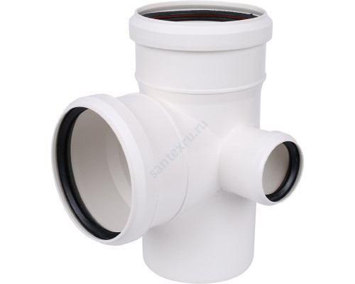 Крестовина PP-H 2-плоскостная левая бесшумная белая Дн 110х110х50х87гр б/нап в/к RTP (РосТурПласт)