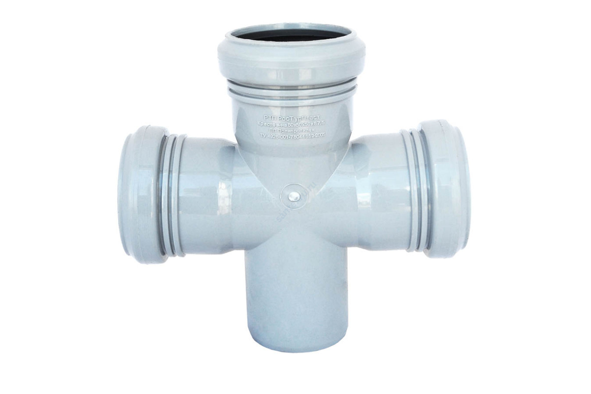 Крестовина PP-H 1-плоскостная серая Дн 110х110х110х87гр б/нап в/к RTP (РосТурПласт) 11322