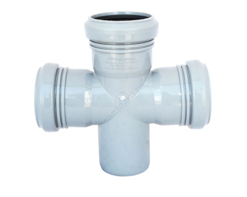 Крестовина PP-H 1-плоскостная серая Дн 110х110х110х87гр б/нап в/к RTP (РосТурПласт) 11322