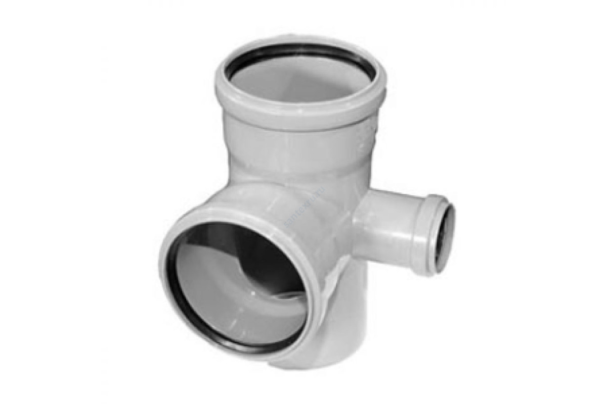 Крестовина PP-H 2-плоскостная правая бесшумная белая Дн 110х110х50х87гр б/нап в/к RTP (РосТурПласт)