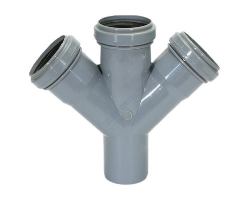 Крестовина PP-H 1-плоскостная серая Дн 50х50х50х45гр б/нап в/к RTP (РосТурПласт) 11316