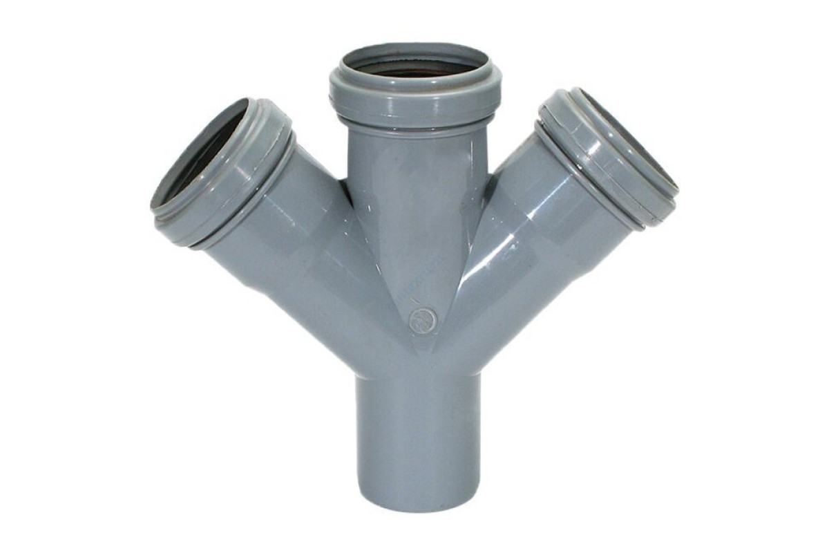 Крестовина PP-H 1-плоскостная серая Дн 110х50х50х45гр б/нап в/к RTP (РосТурПласт) 11324