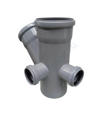 Крестовина PP-H 2-плоскостная левая и правая серая Дн 110х110х50х45гр б/нап RTP (РосТурПласт) 19197