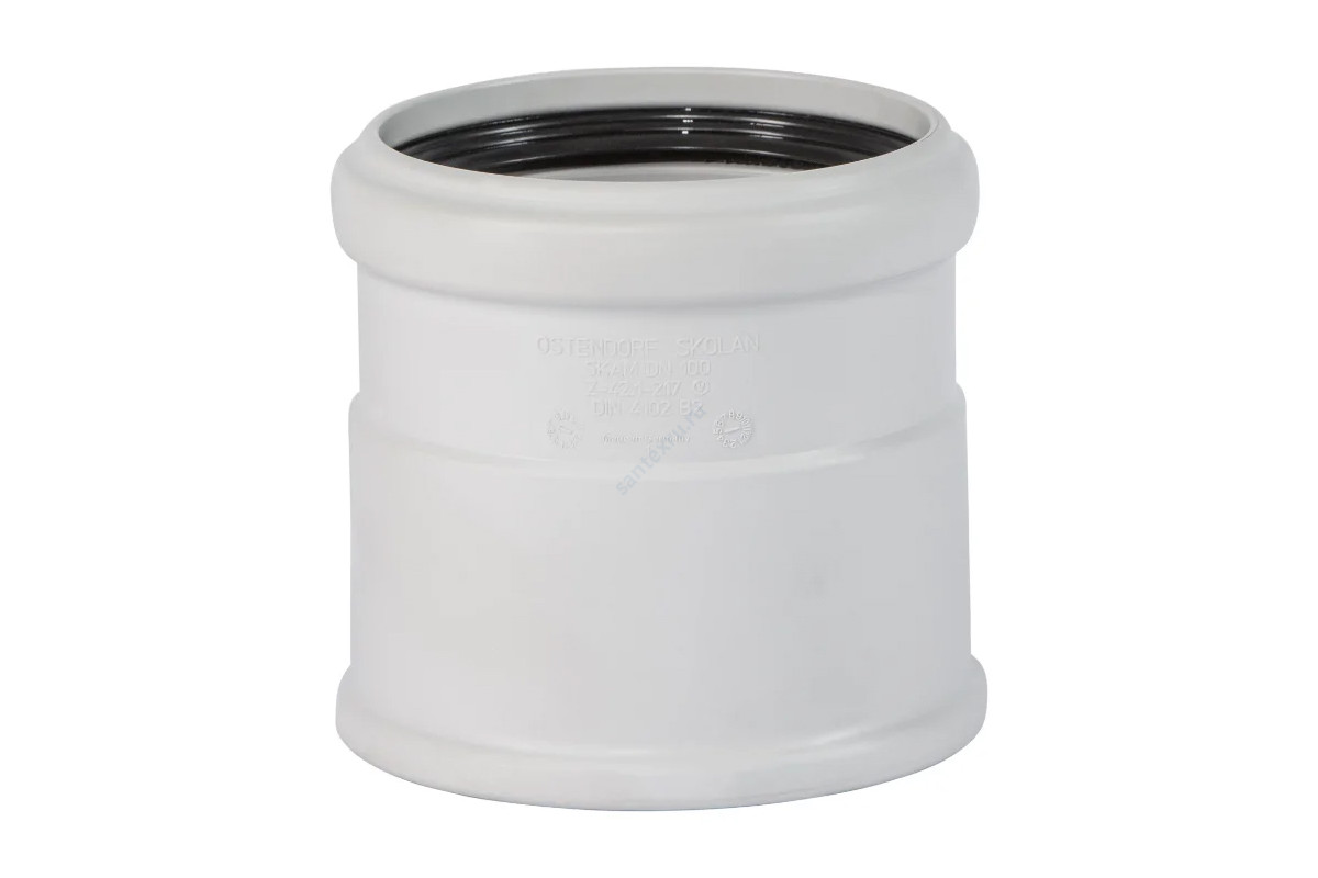 Муфта (PP-MD) насадная бесшумная светло-серая Skolan dB SKAM Дн 90 (DN80) б/нап в/к Ostendorf 334810