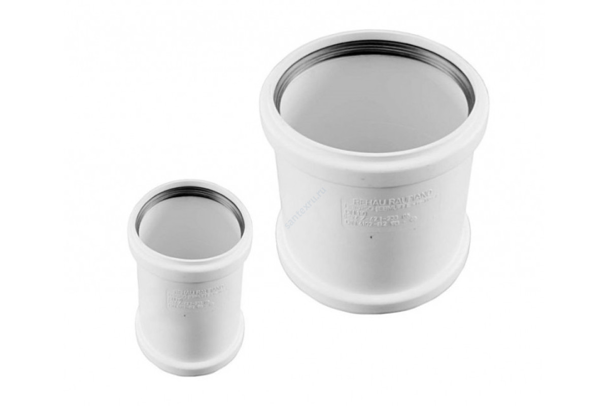 Муфта PP-H ремонтная бесшумная белая RAUPIANO PLUS Дн 50 б/нап в/к Rehau 11326251001 (11215041001)