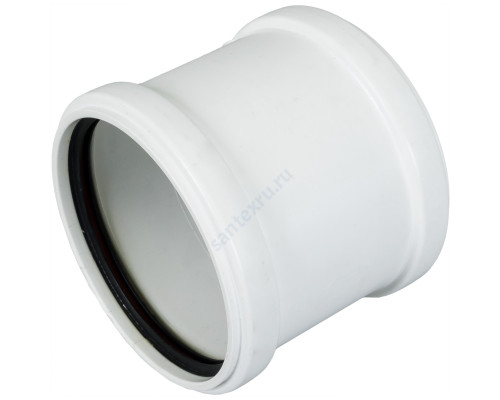 Муфта PP-H двухраструбная бесшумная белая RAUPIANO PLUS Дн 125 б/нап в/к Rehau 11204741001