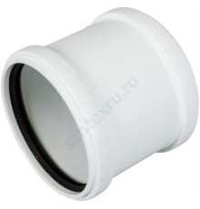 Муфта PP-H двухраструбная бесшумная белая RAUPIANO PLUS Дн 75 б/нап Rehau 11215841001