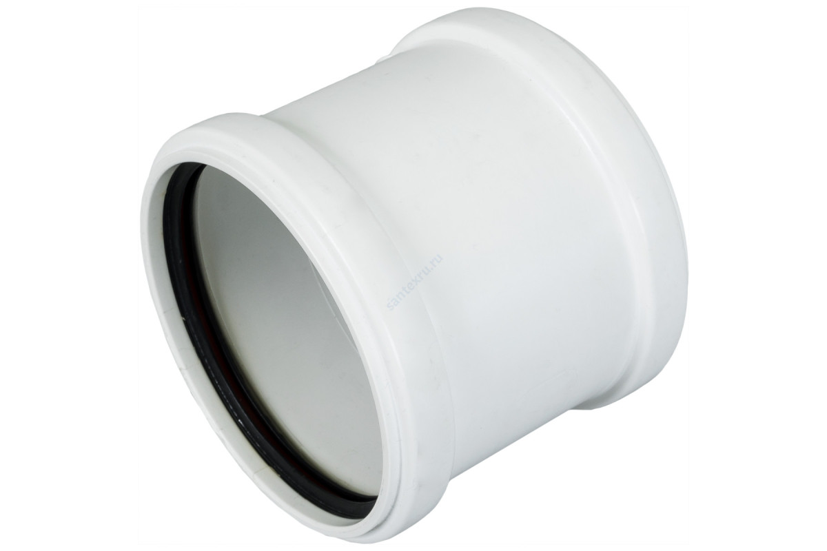 Муфта PP-H двухраструбная бесшумная белая RAUPIANO PLUS Дн 90 б/нап Rehau 11233441001