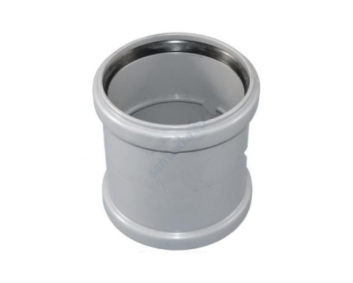 Муфта PP-H двухраструбная серая Дн 50 б/нап в/к САЗ