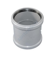 Муфта PP-H двухраструбная серая Дн 110 б/нап в/к САЗ